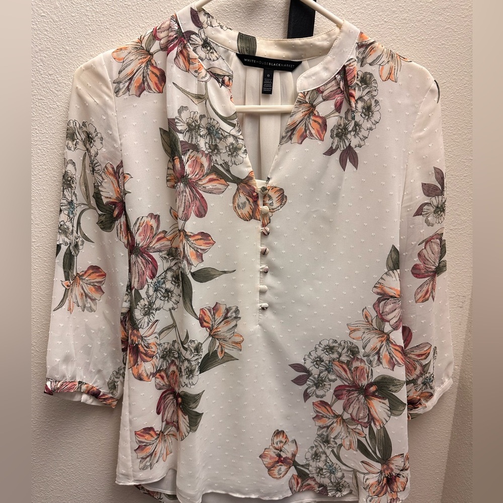 WHBM floral blouse